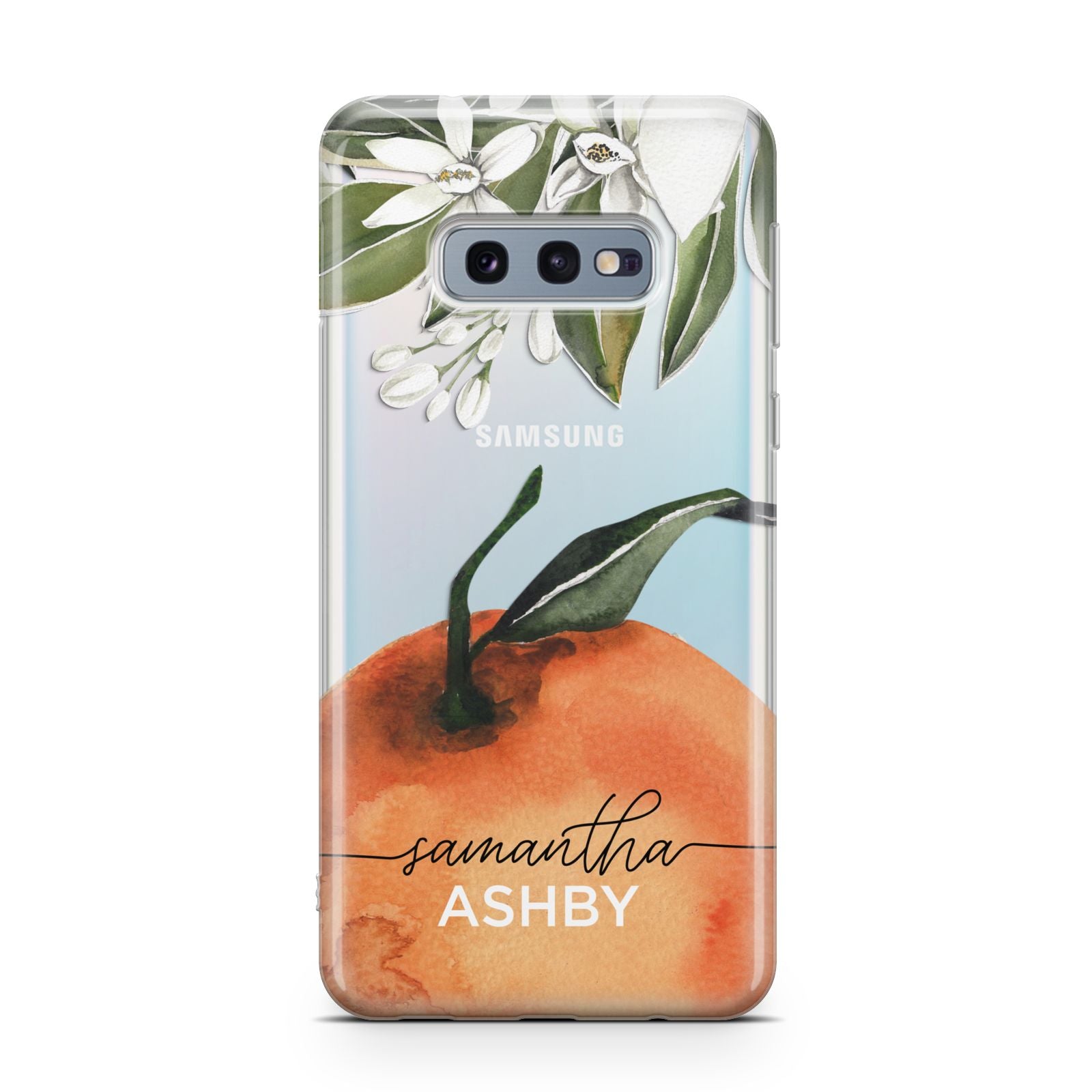 Orange Blossom Personalised Name Samsung Galaxy S10E Case