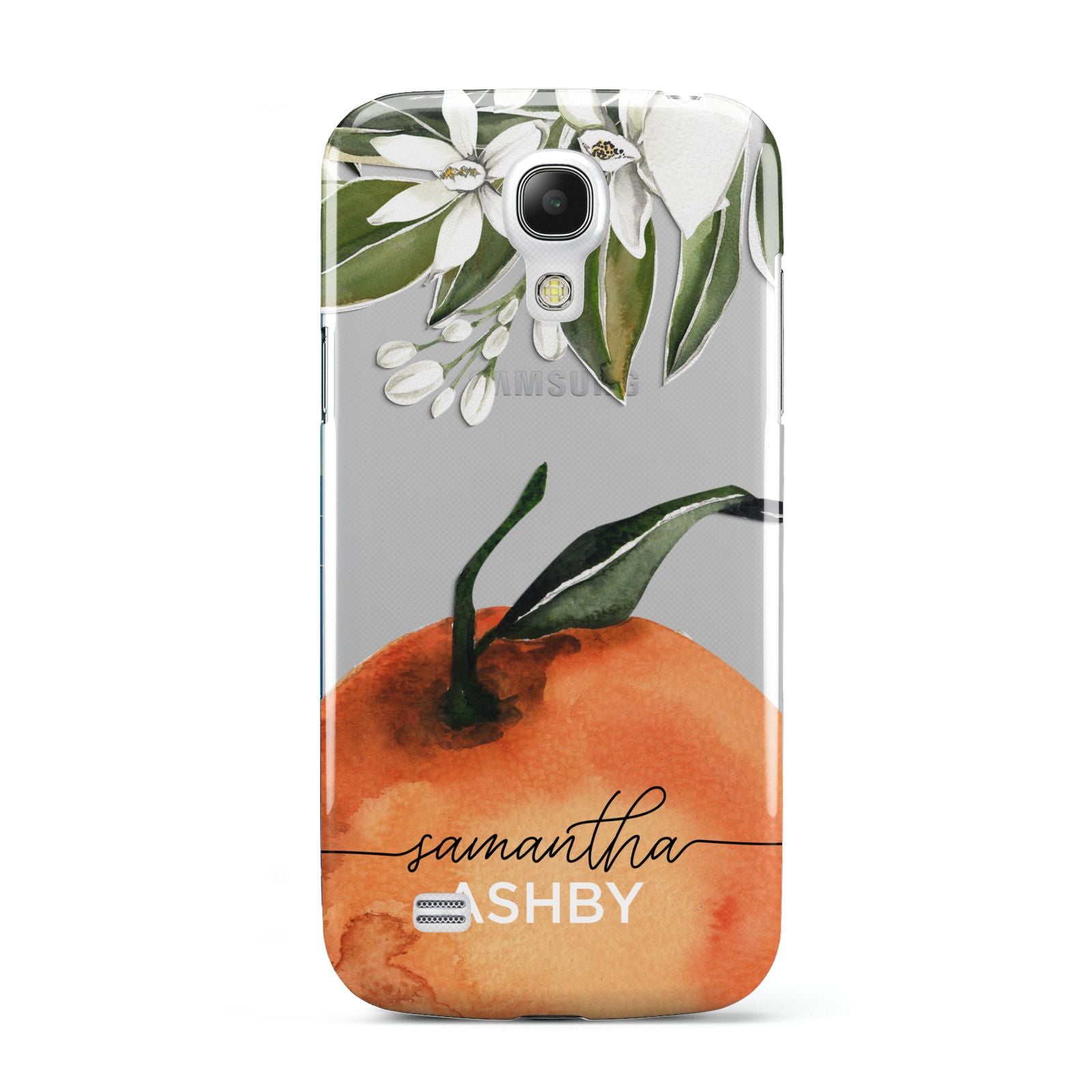 Orange Blossom Personalised Name Samsung Galaxy S4 Mini Case