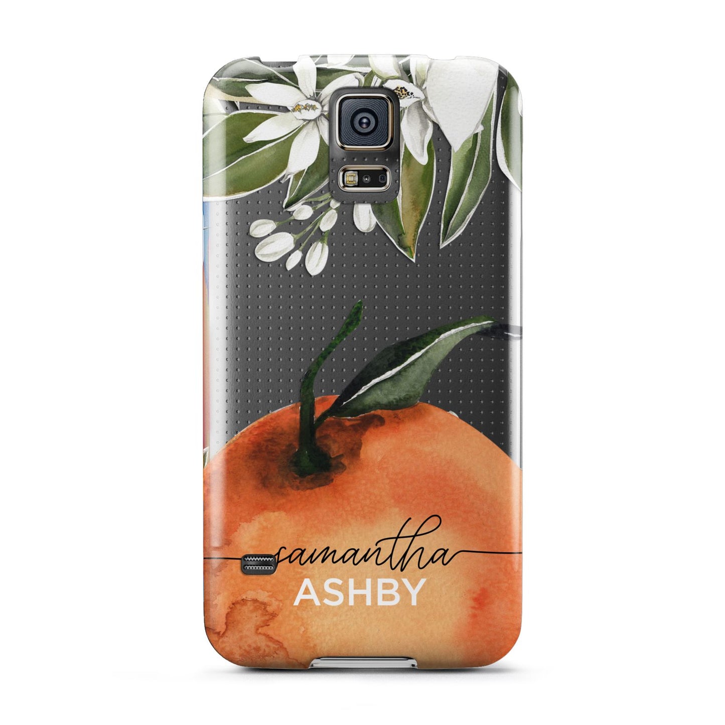 Orange Blossom Personalised Name Samsung Galaxy S5 Case