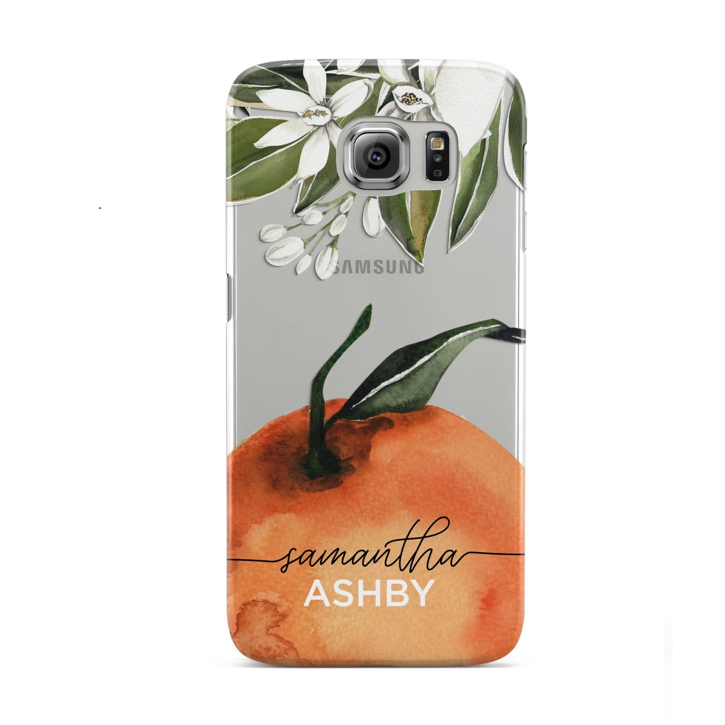 Orange Blossom Personalised Name Samsung Galaxy S6 Case