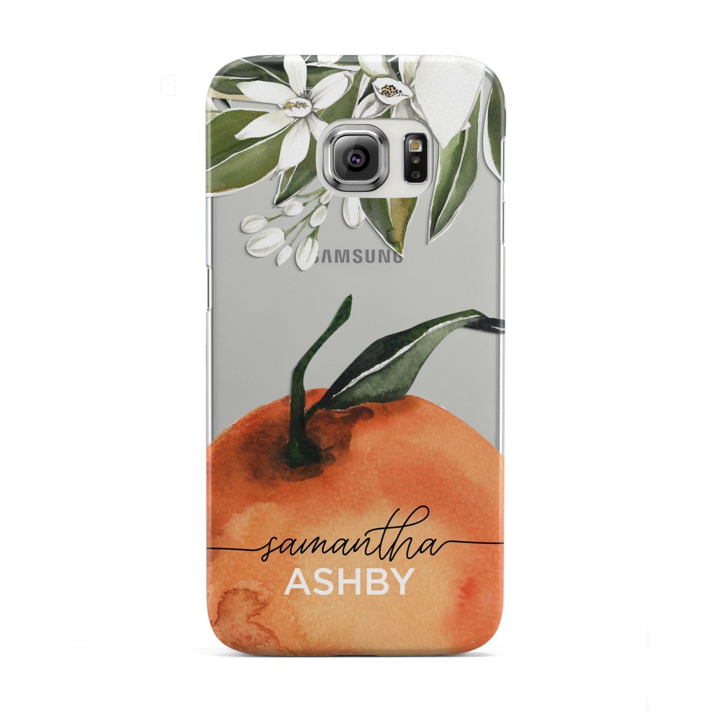 Orange Blossom Personalised Name Samsung Galaxy S6 Edge Case