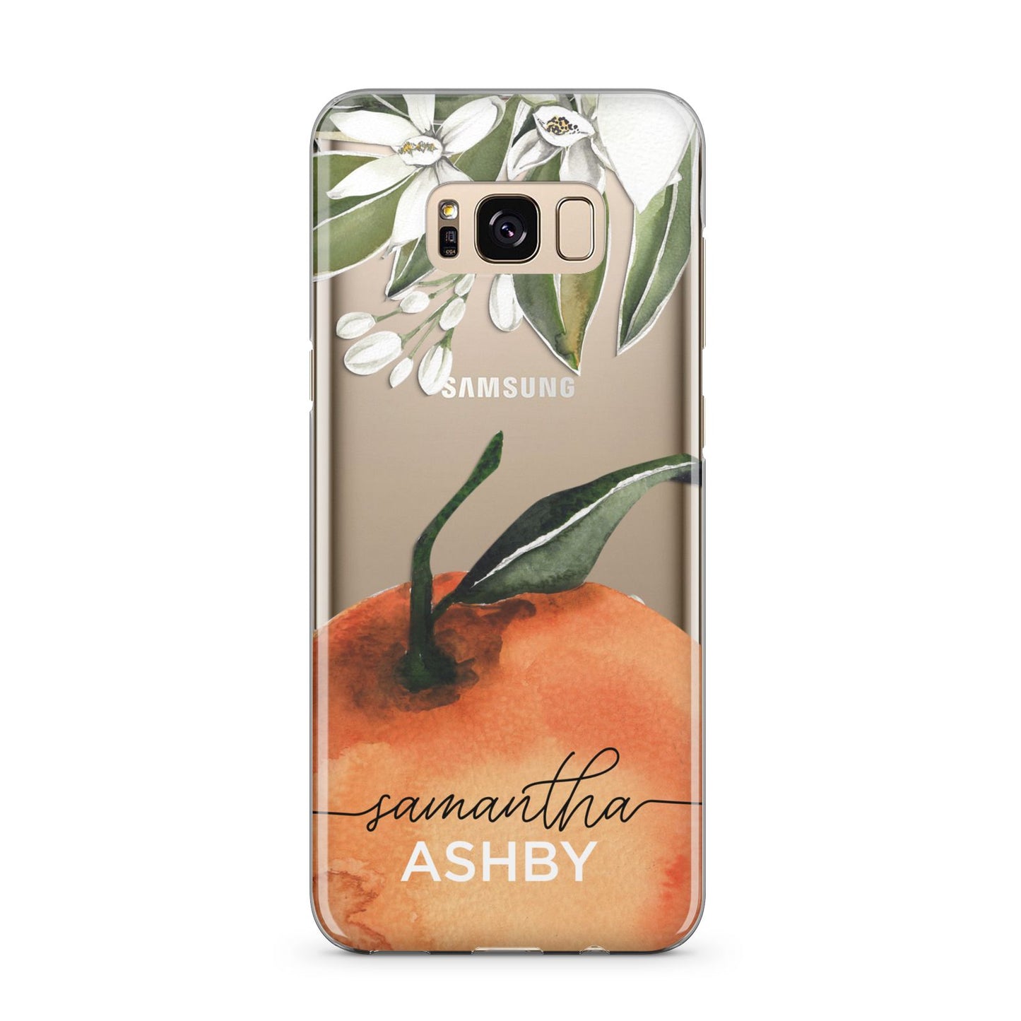 Orange Blossom Personalised Name Samsung Galaxy S8 Plus Case
