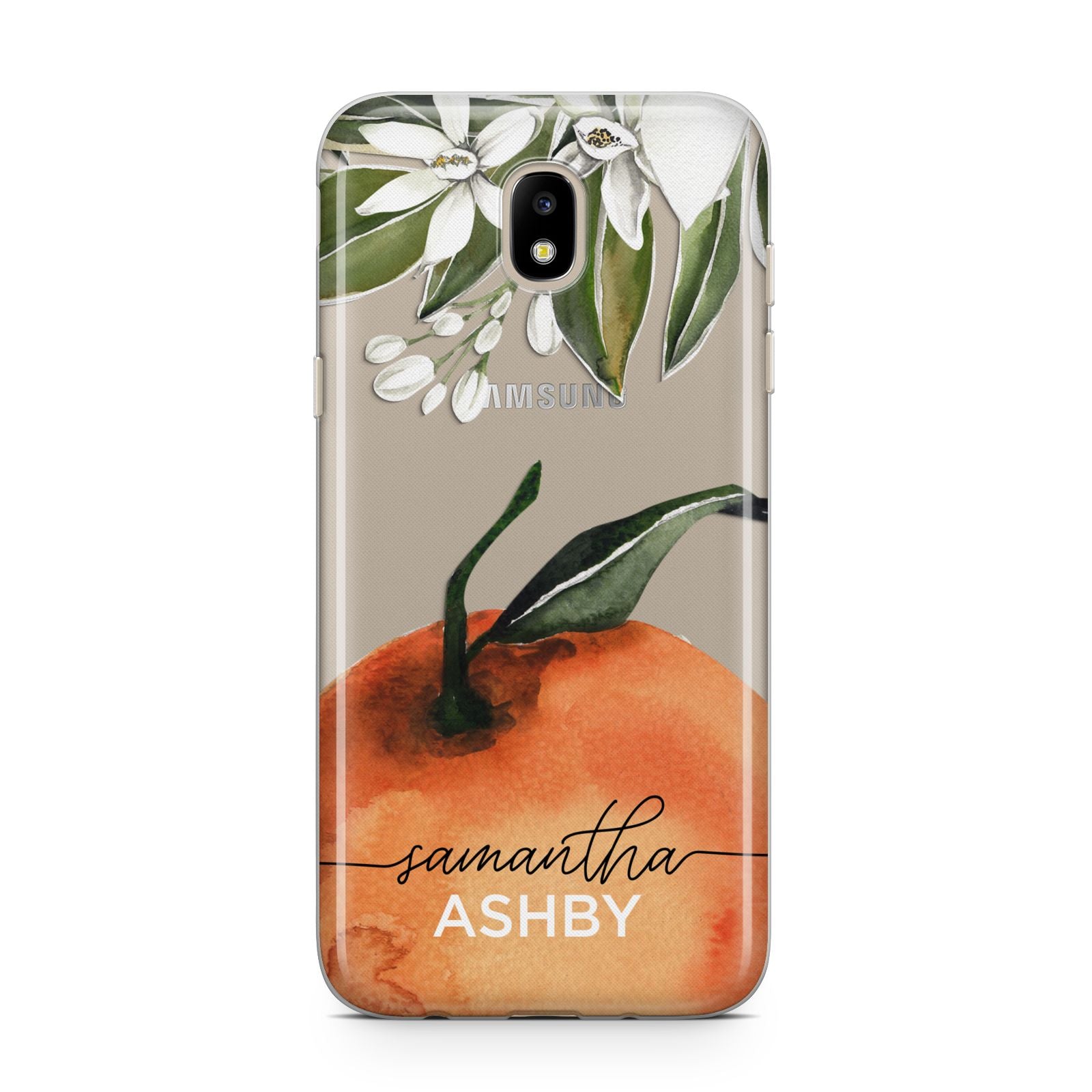Orange Blossom Personalised Name Samsung J5 2017 Case