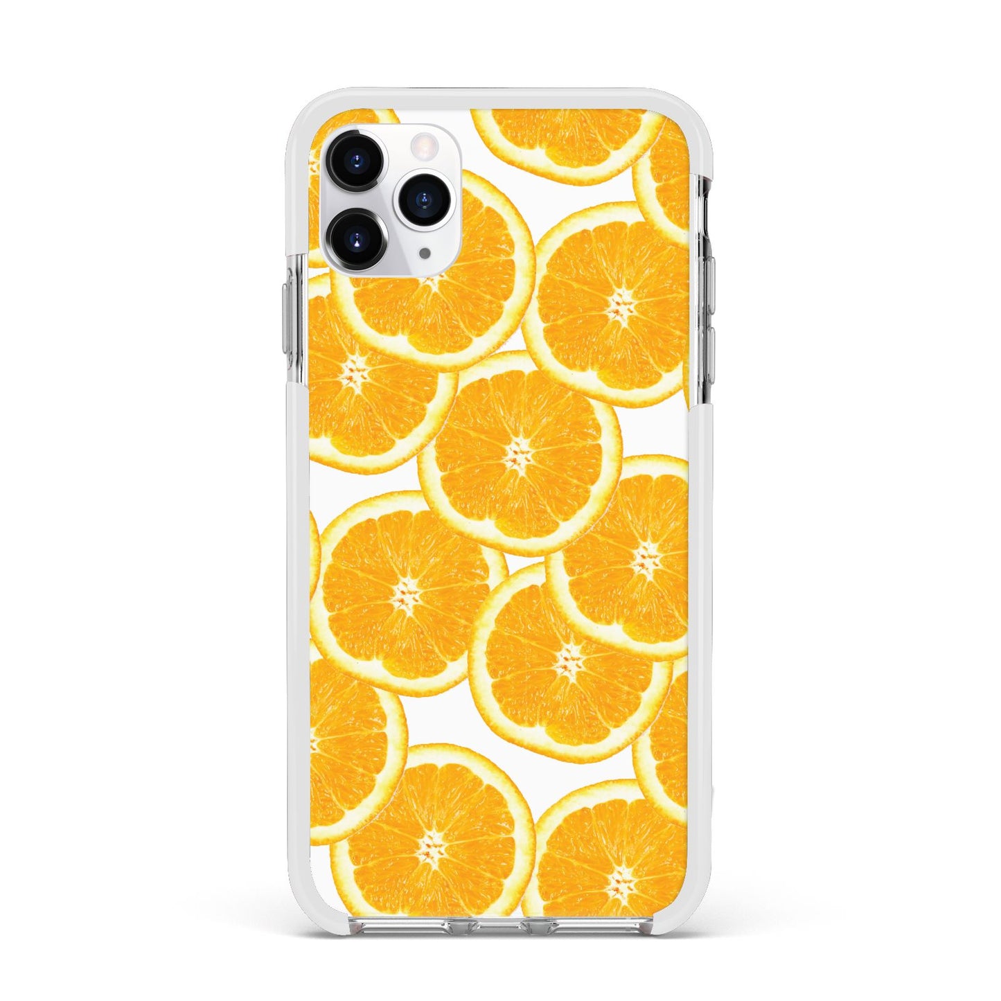 Orange Fruit Slices Apple iPhone 11 Pro Max in Silver with White Impact Case