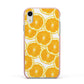 Orange Fruit Slices Apple iPhone XR Impact Case Pink Edge on Silver Phone