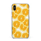 Orange Fruit Slices Apple iPhone Xs Max Impact Case Black Edge on Gold Phone