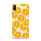 Orange Fruit Slices Apple iPhone Xs Max Impact Case White Edge on Silver Phone