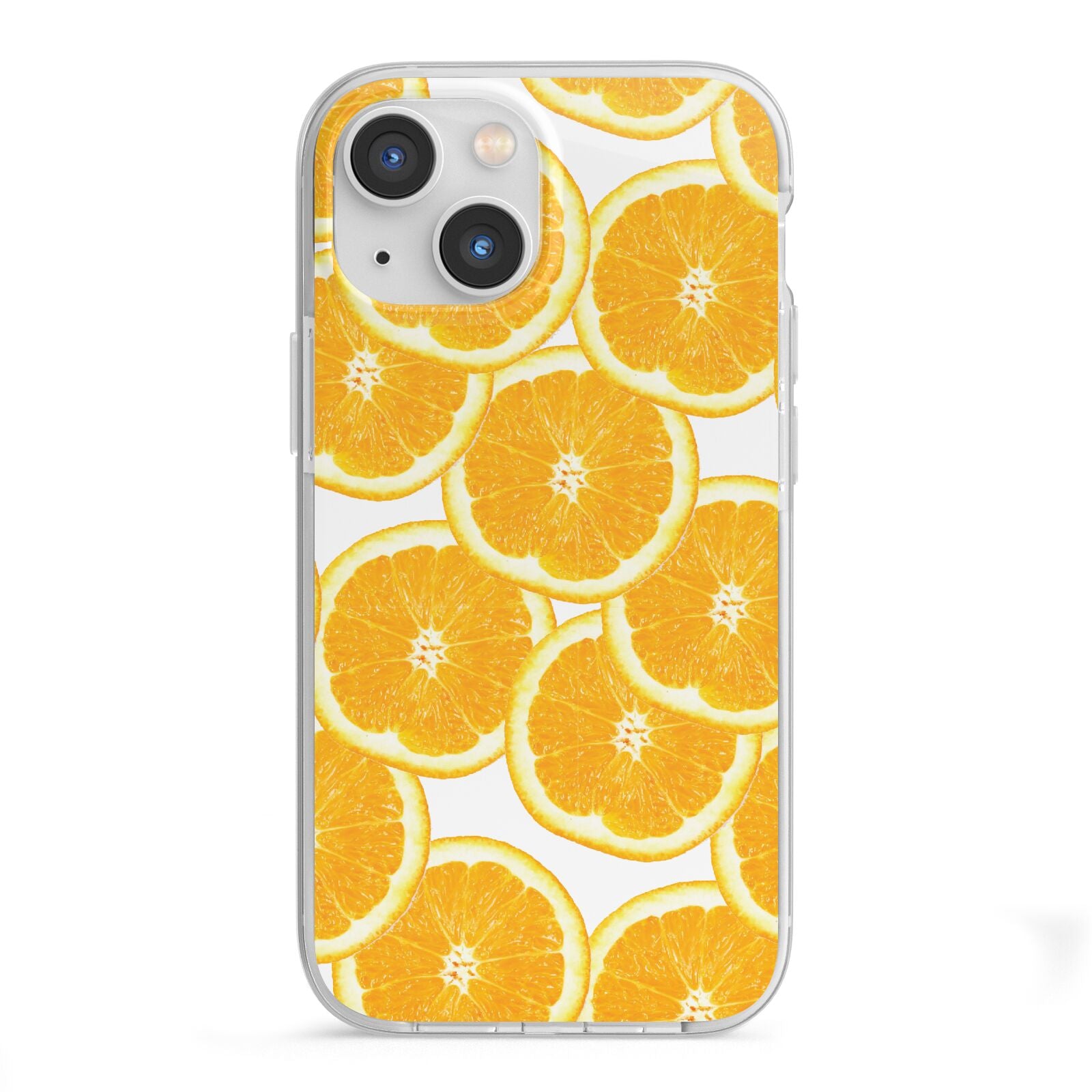 Orange Fruit Slices iPhone 13 Mini TPU Impact Case with White Edges