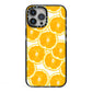 Orange Fruit Slices iPhone 13 Pro Max Black Impact Case on Silver phone