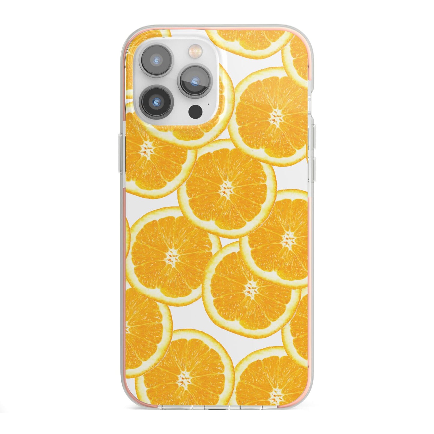 Orange Fruit Slices iPhone 13 Pro Max TPU Impact Case with Pink Edges