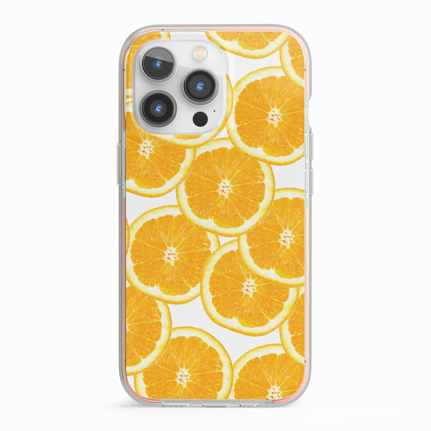 Orange Fruit Slices iPhone 13 Pro TPU Impact Case with Pink Edges