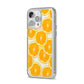 Orange Fruit Slices iPhone 14 Pro Max Clear Tough Case Silver Angled Image