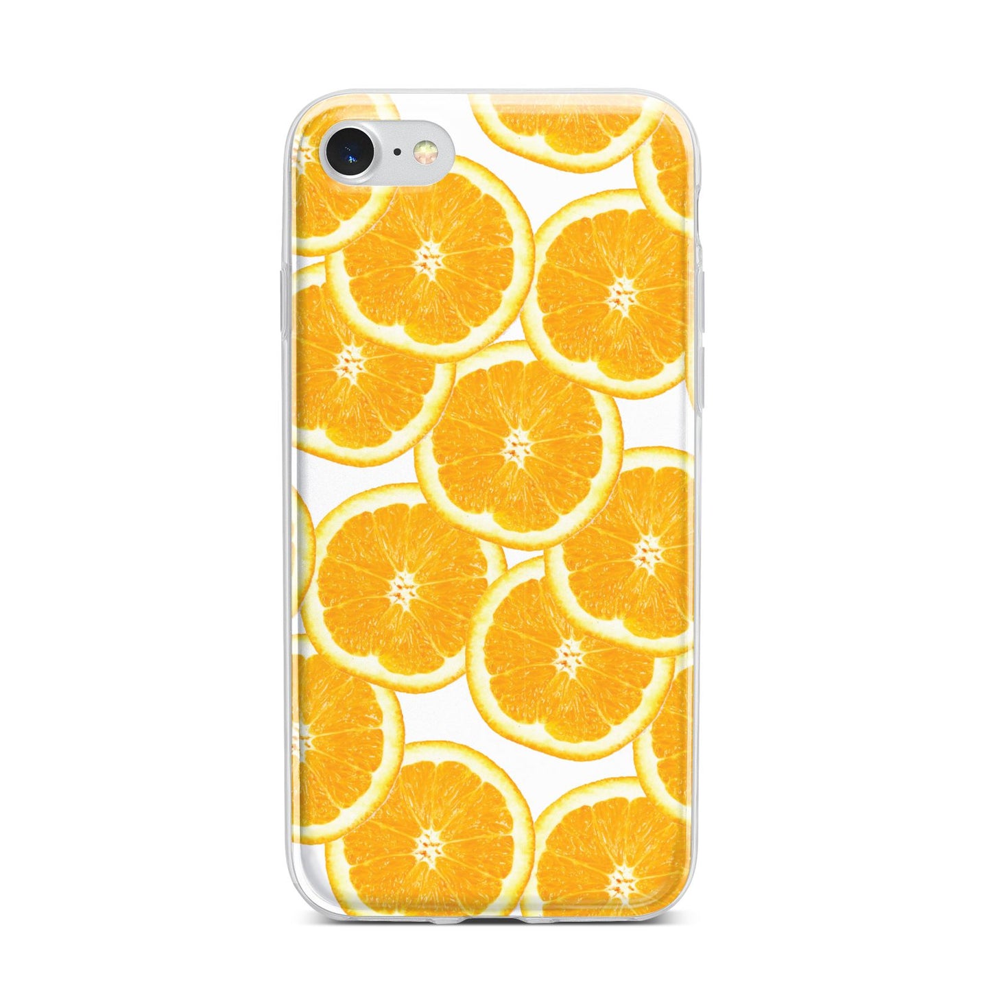 Orange Fruit Slices iPhone 7 Bumper Case on Silver iPhone