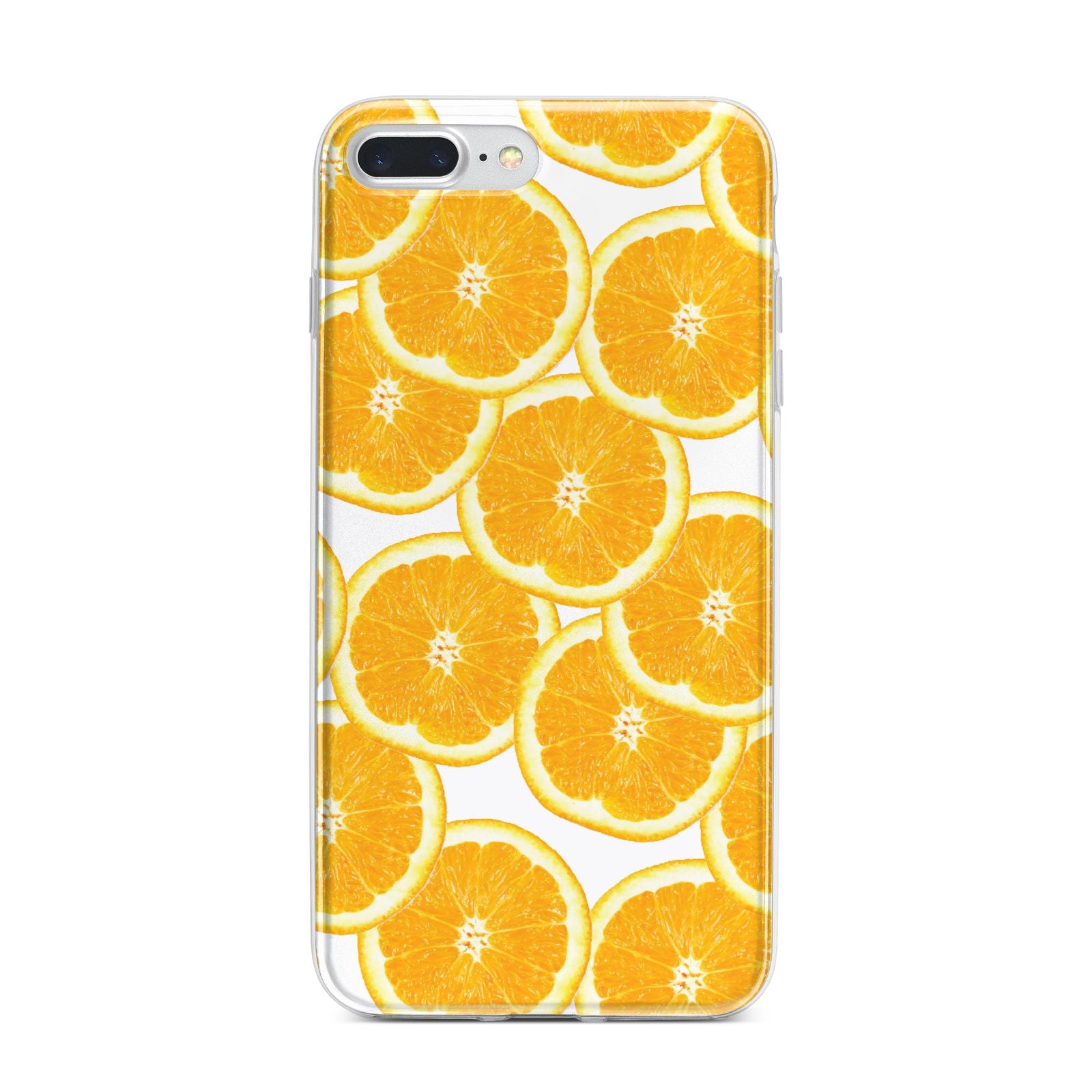 Orange Fruit Slices iPhone 7 Plus Bumper Case on Silver iPhone
