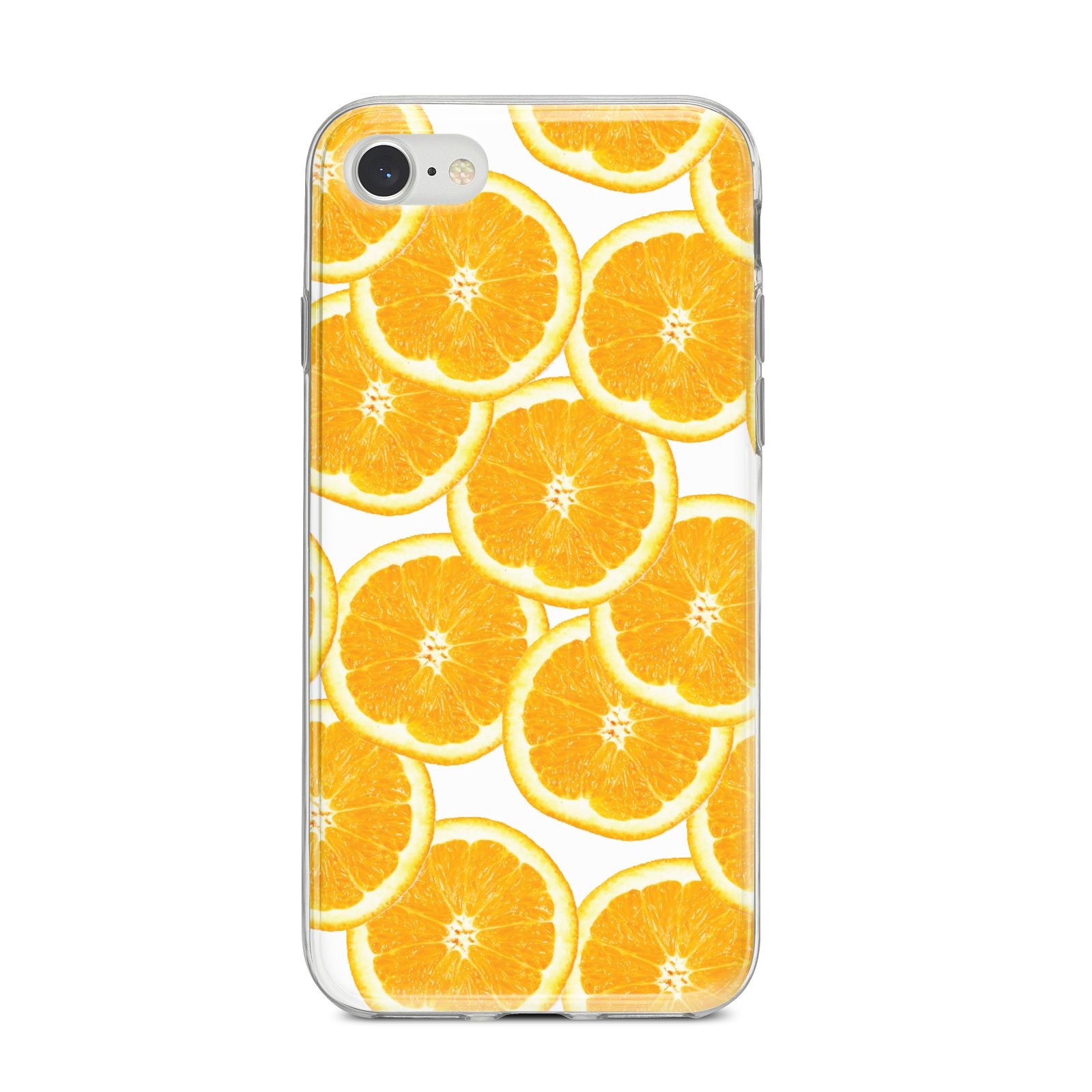 Orange Fruit Slices iPhone 8 Bumper Case on Silver iPhone