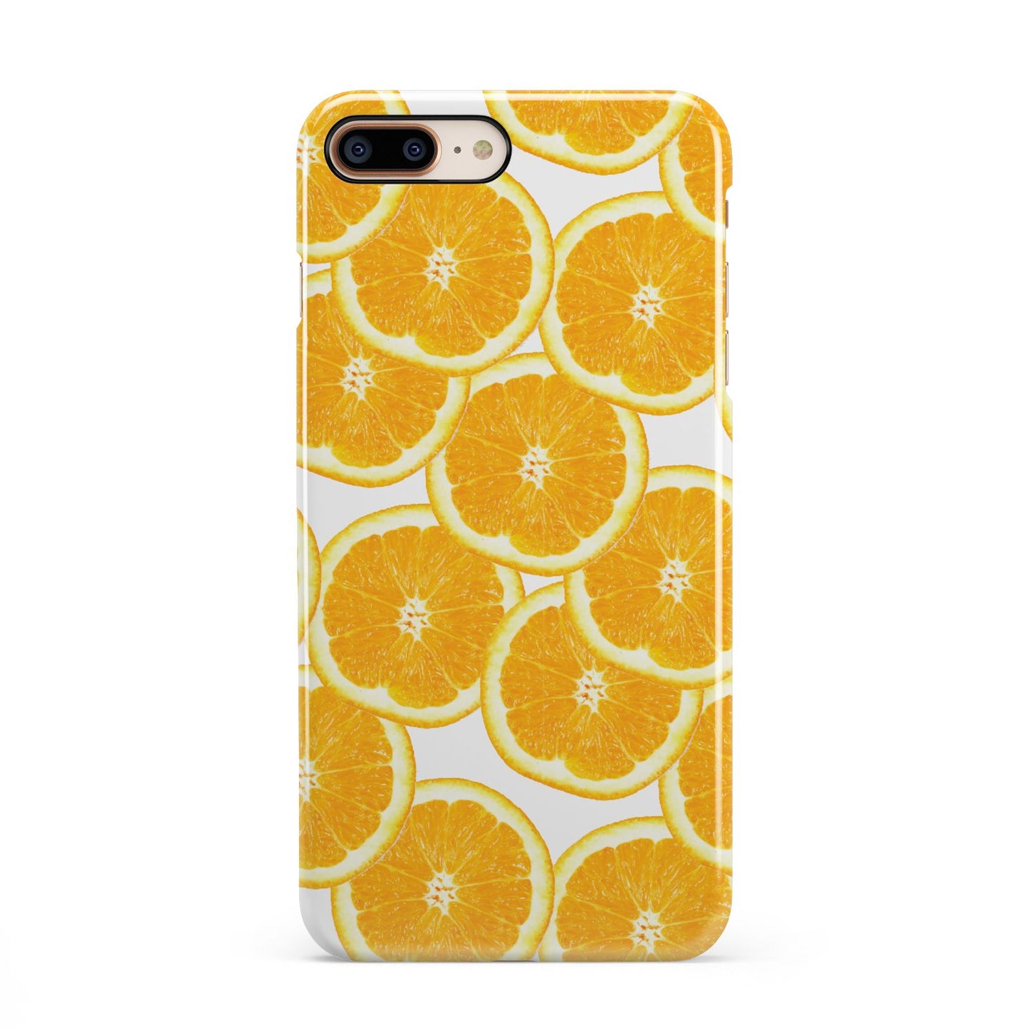 Orange Fruit Slices iPhone 8 Plus 3D Snap Case on Gold Phone
