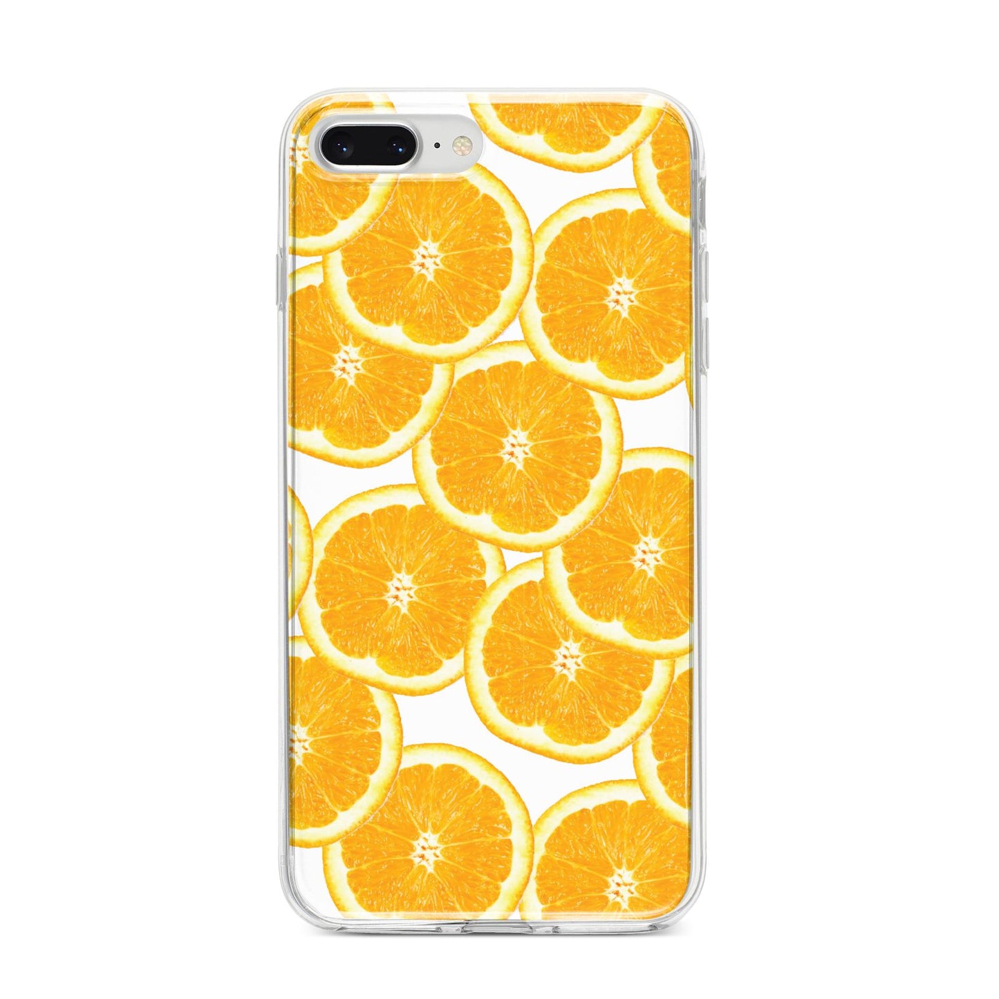 Orange Fruit Slices iPhone 8 Plus Bumper Case on Silver iPhone