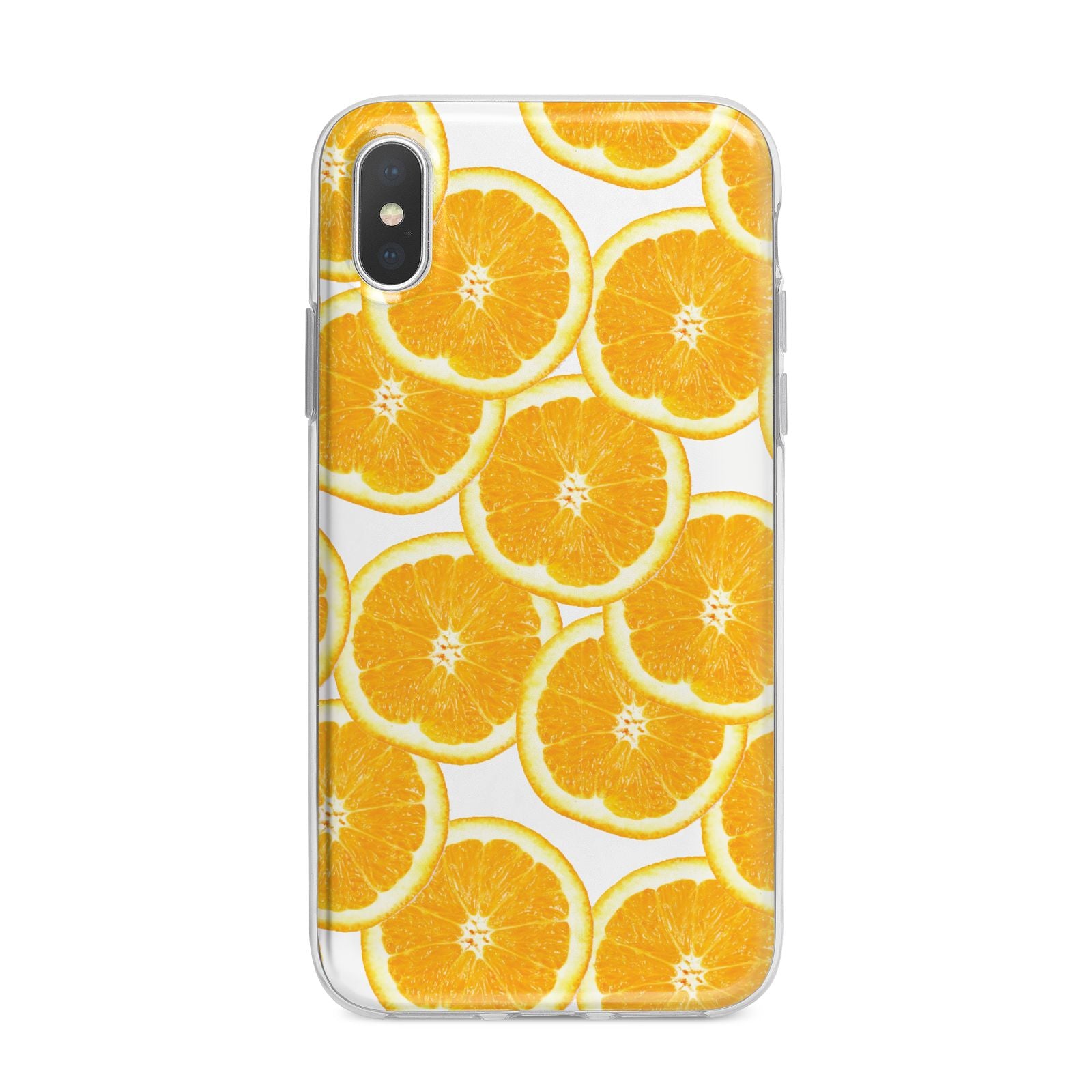 Orange Fruit Slices iPhone X Bumper Case on Silver iPhone Alternative Image 1