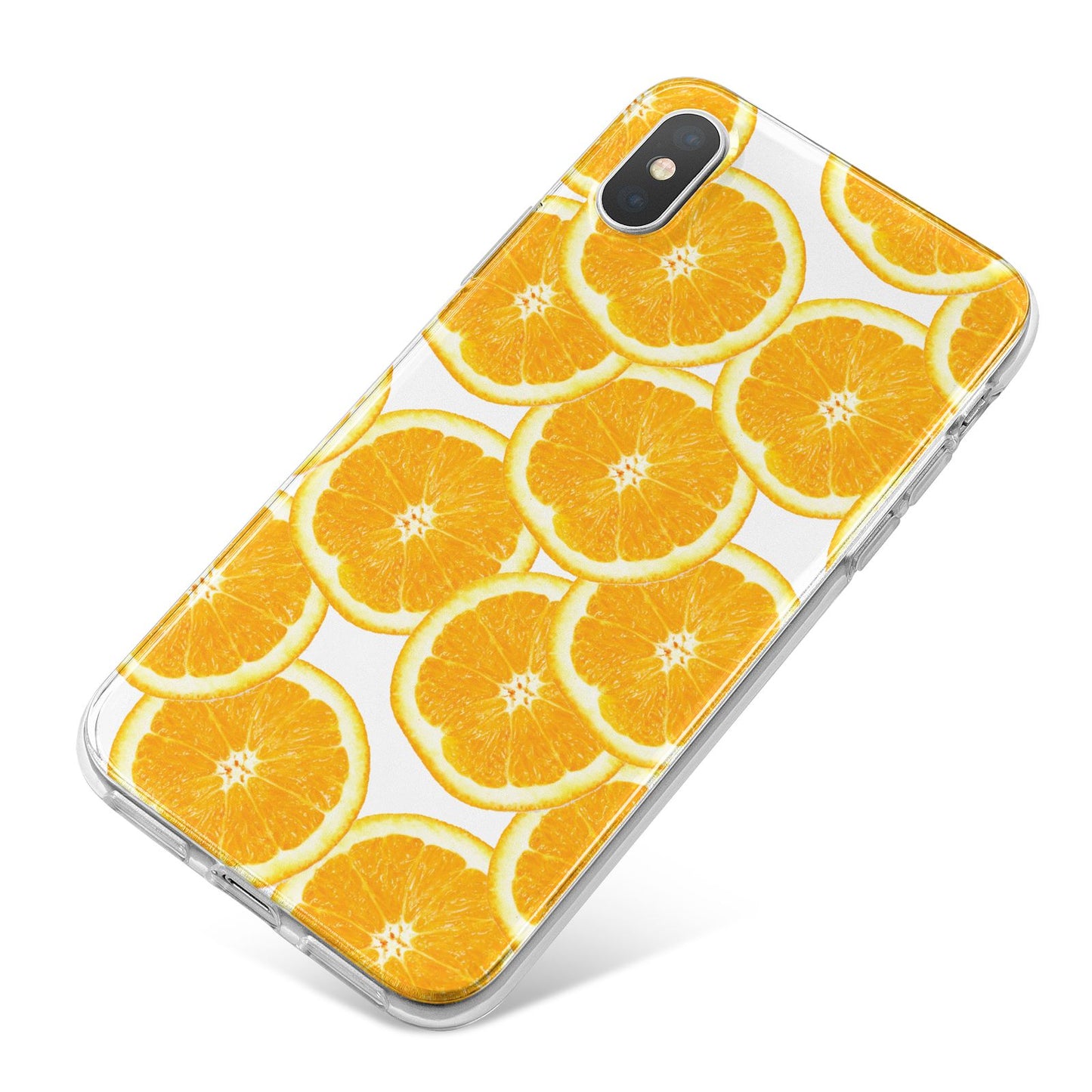 Orange Fruit Slices iPhone X Bumper Case on Silver iPhone