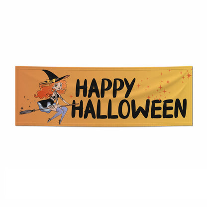 Orange Haired Personalised Witch 6x2 Paper Banner