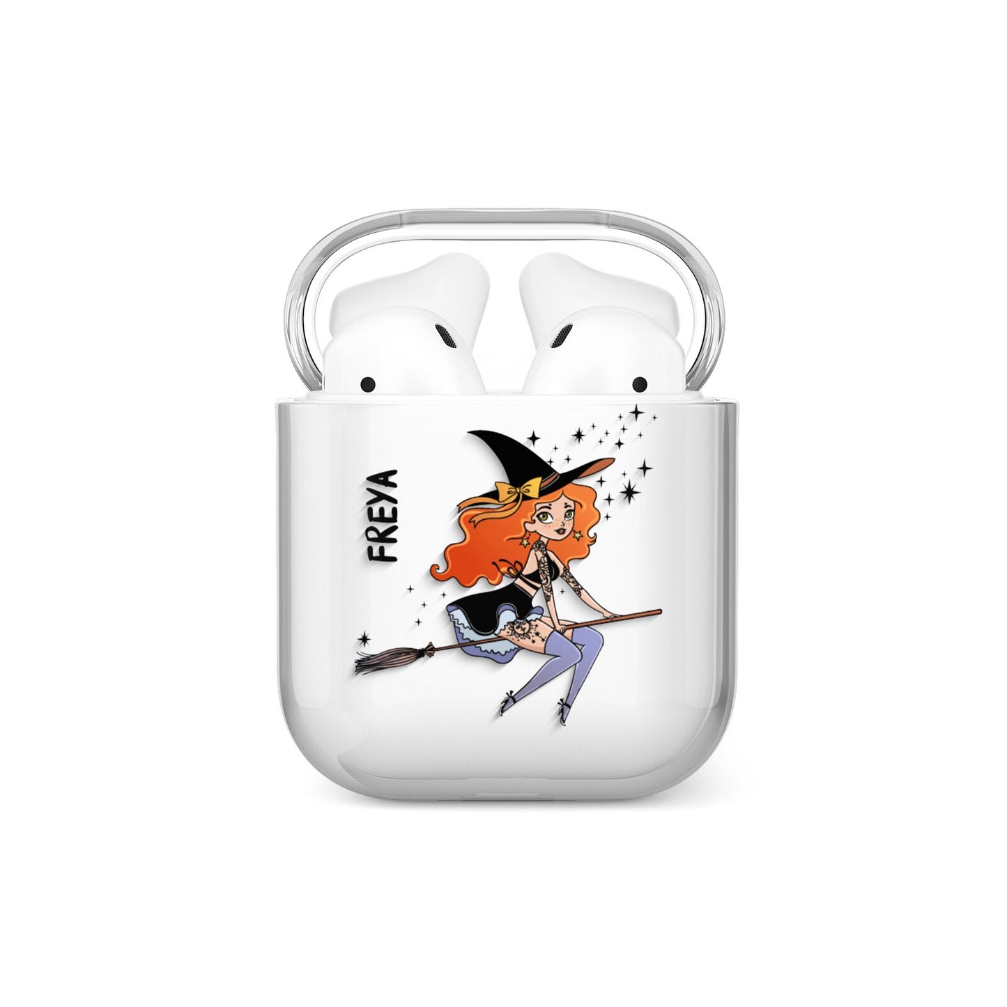 Orange Haired Personalised Witch AirPods Case