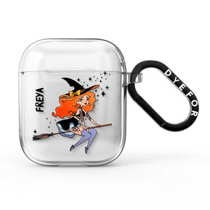 Orange Haired Personalised Witch AirPods Case