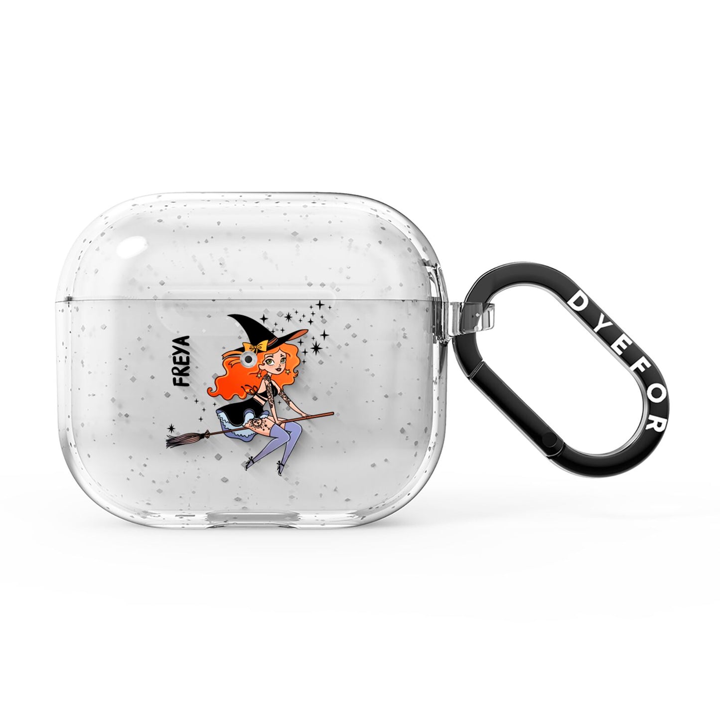 Orange Haired Personalised Witch AirPods Glitter Case 3rd Gen