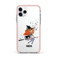 Orange Haired Personalised Witch Apple iPhone 11 Pro in Silver with Pink Impact Case