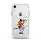 Orange Haired Personalised Witch Apple iPhone XR Impact Case White Edge on Silver Phone