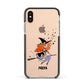 Orange Haired Personalised Witch Apple iPhone Xs Impact Case Black Edge on Gold Phone
