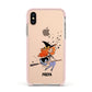 Orange Haired Personalised Witch Apple iPhone Xs Impact Case Pink Edge on Gold Phone