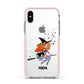 Orange Haired Personalised Witch Apple iPhone Xs Impact Case Pink Edge on Silver Phone