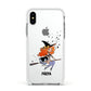 Orange Haired Personalised Witch Apple iPhone Xs Impact Case White Edge on Silver Phone
