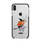 Orange Haired Personalised Witch Apple iPhone Xs Max Impact Case Black Edge on Silver Phone