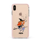 Orange Haired Personalised Witch Apple iPhone Xs Max Impact Case Pink Edge on Gold Phone