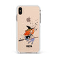Orange Haired Personalised Witch Apple iPhone Xs Max Impact Case White Edge on Gold Phone