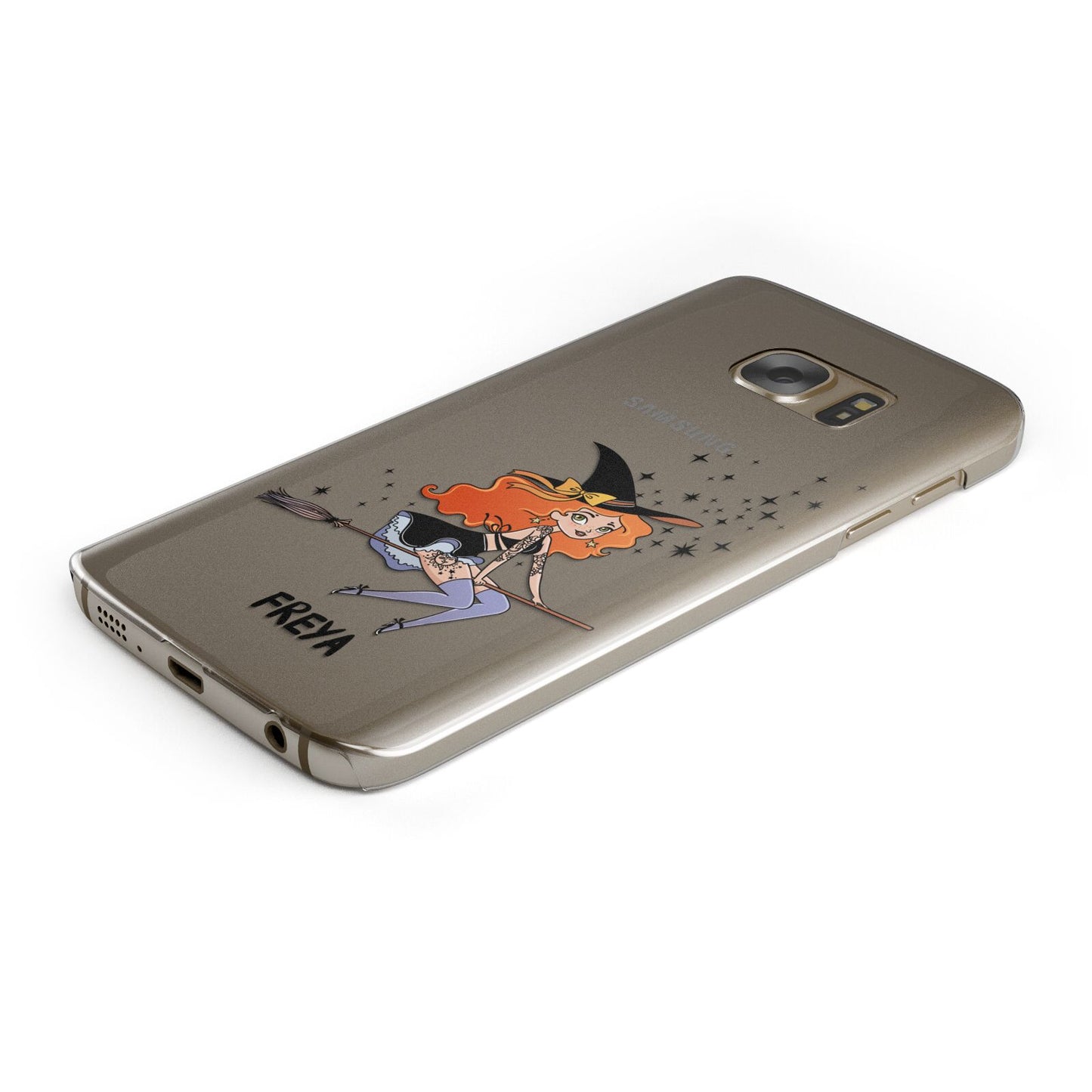 Orange Haired Personalised Witch Samsung Galaxy Case Bottom Cutout