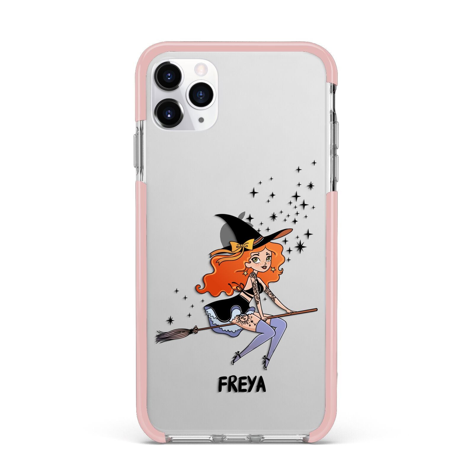 Orange Haired Personalised Witch iPhone 11 Pro Max Impact Pink Edge Case
