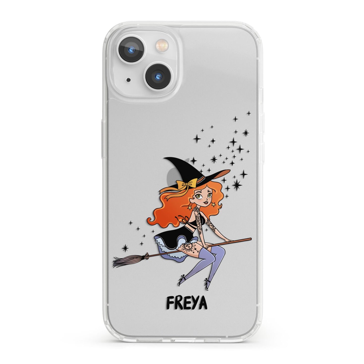 Orange Haired Personalised Witch iPhone 13 Clear Bumper Case