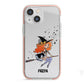 Orange Haired Personalised Witch iPhone 13 Mini TPU Impact Case with Pink Edges