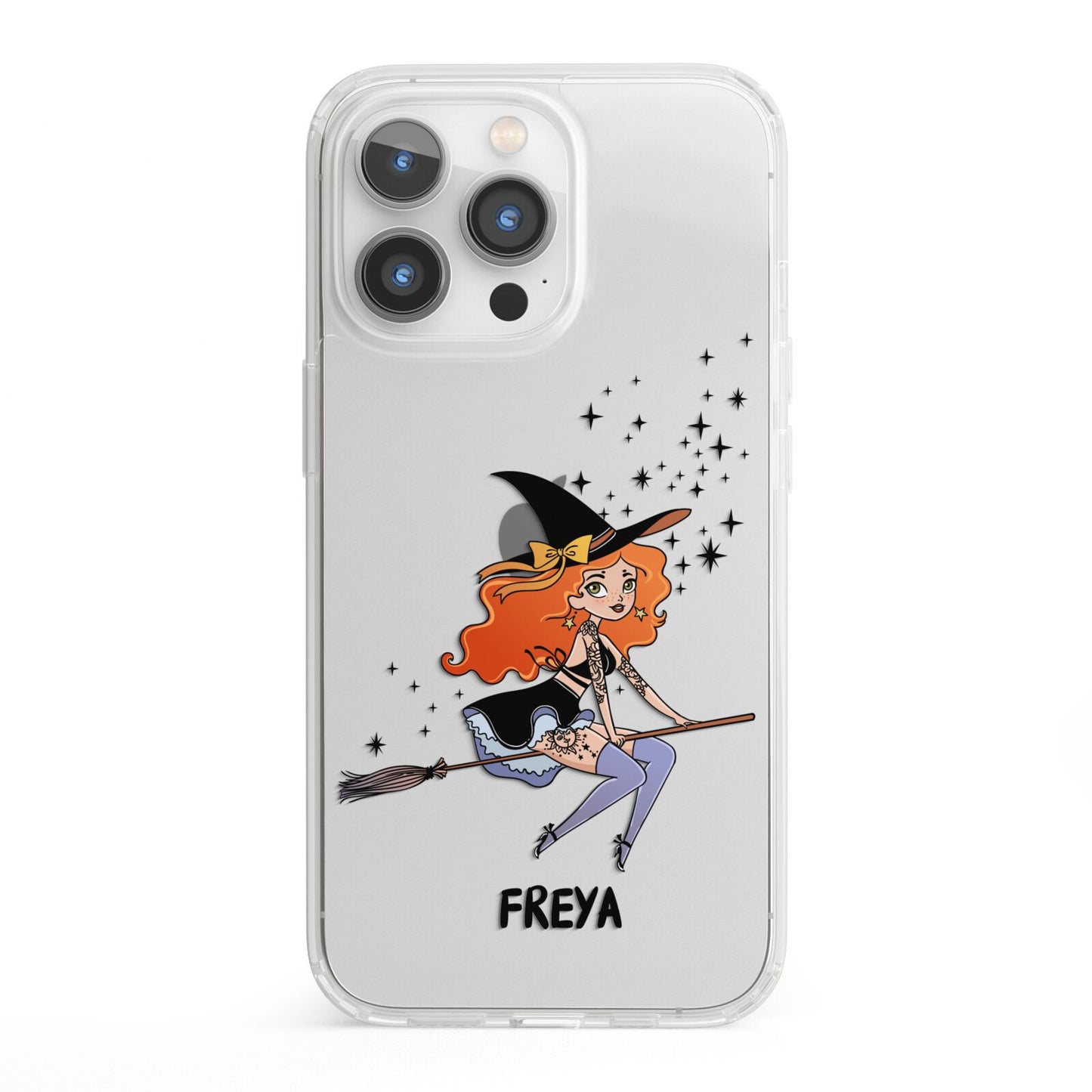 Orange Haired Personalised Witch iPhone 13 Pro Clear Bumper Case