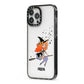Orange Haired Personalised Witch iPhone 13 Pro Max Black Impact Case Side Angle on Silver phone