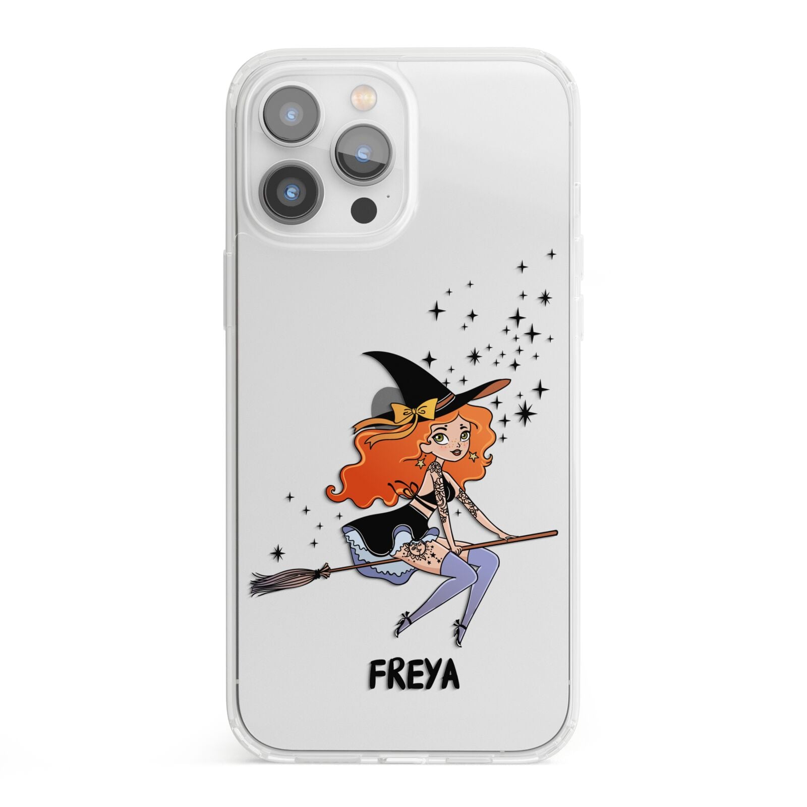 Orange Haired Personalised Witch iPhone 13 Pro Max Clear Bumper Case