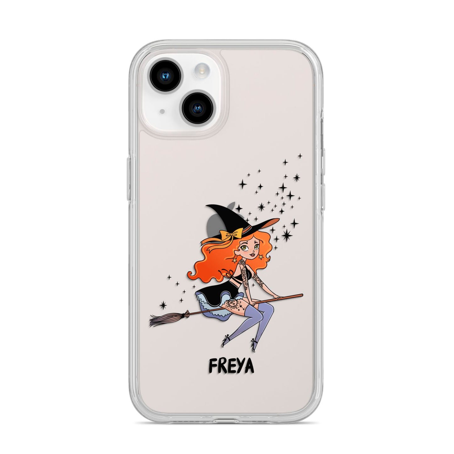 Orange Haired Personalised Witch iPhone 14 Clear Tough Case Starlight