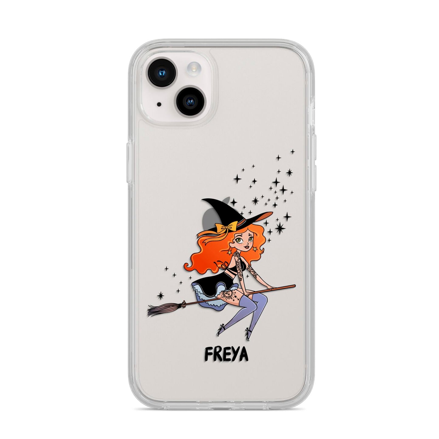 Orange Haired Personalised Witch iPhone 14 Plus Clear Tough Case Starlight