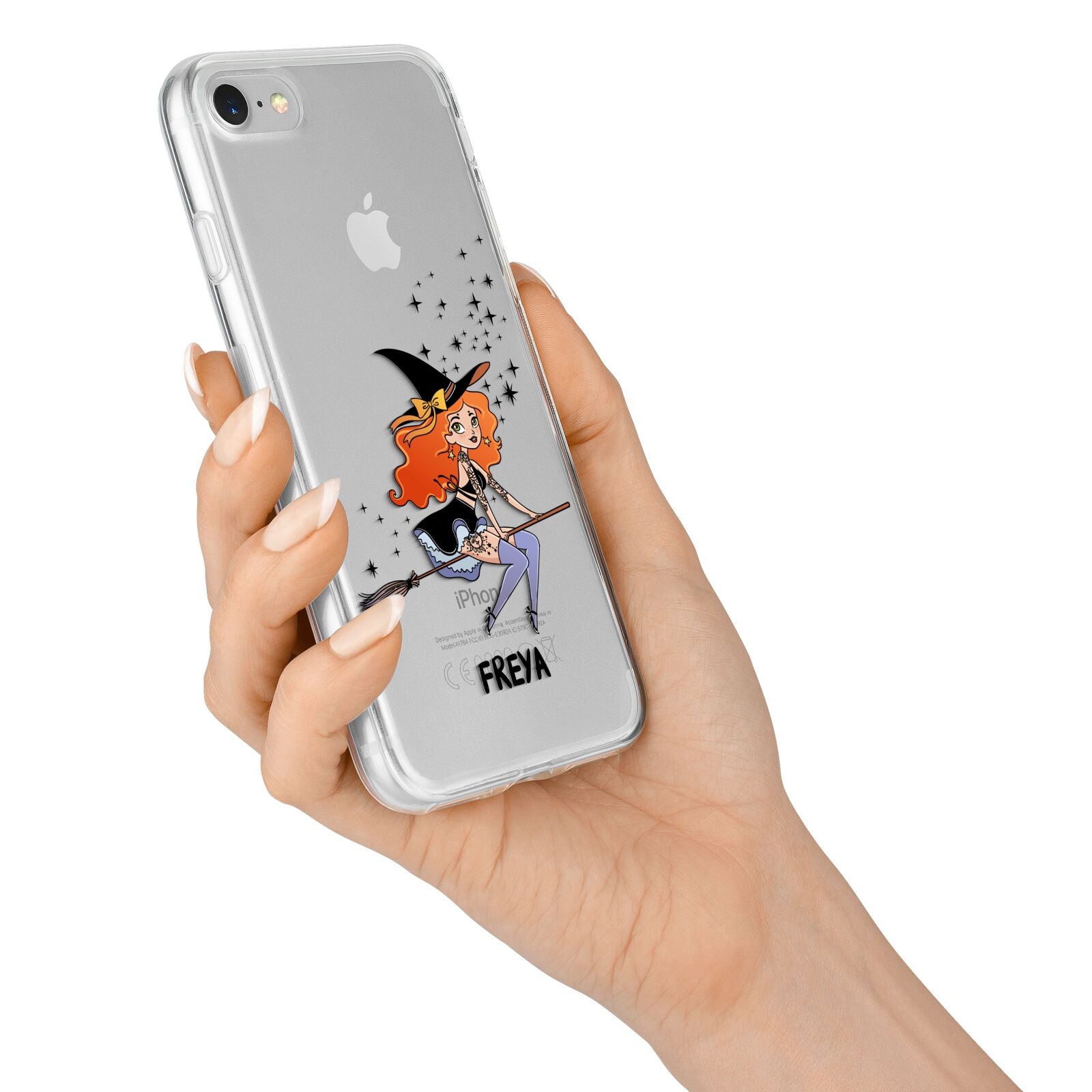 Orange Haired Personalised Witch iPhone 7 Bumper Case on Silver iPhone Alternative Image