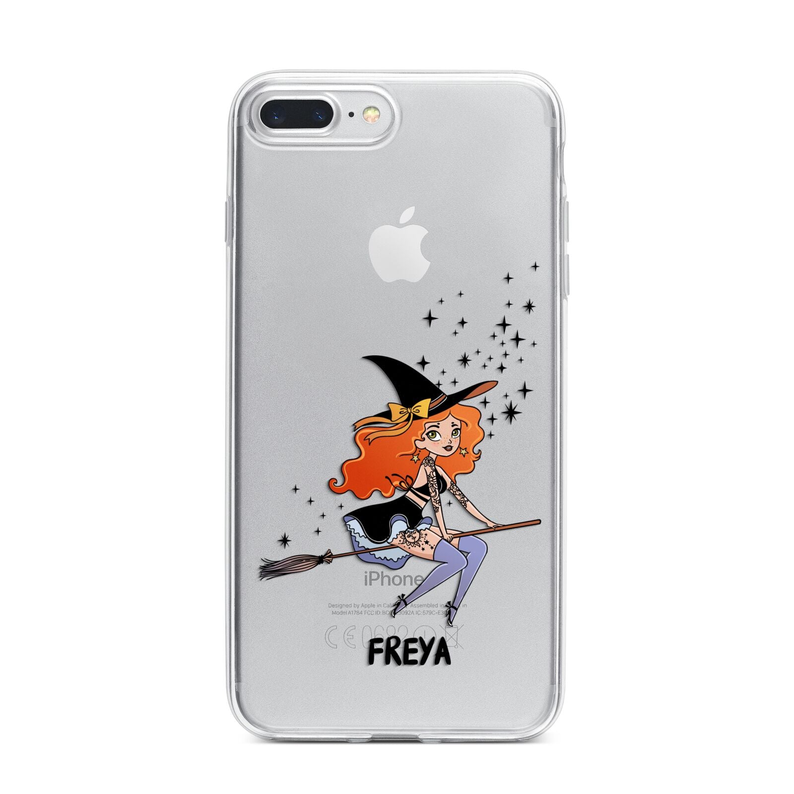 Orange Haired Personalised Witch iPhone 7 Plus Bumper Case on Silver iPhone