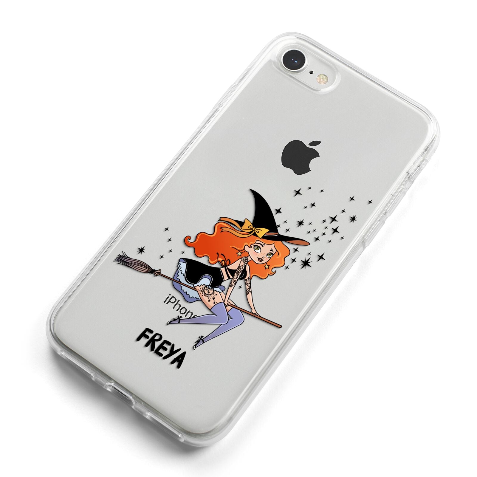 Orange Haired Personalised Witch iPhone 8 Bumper Case on Silver iPhone Alternative Image