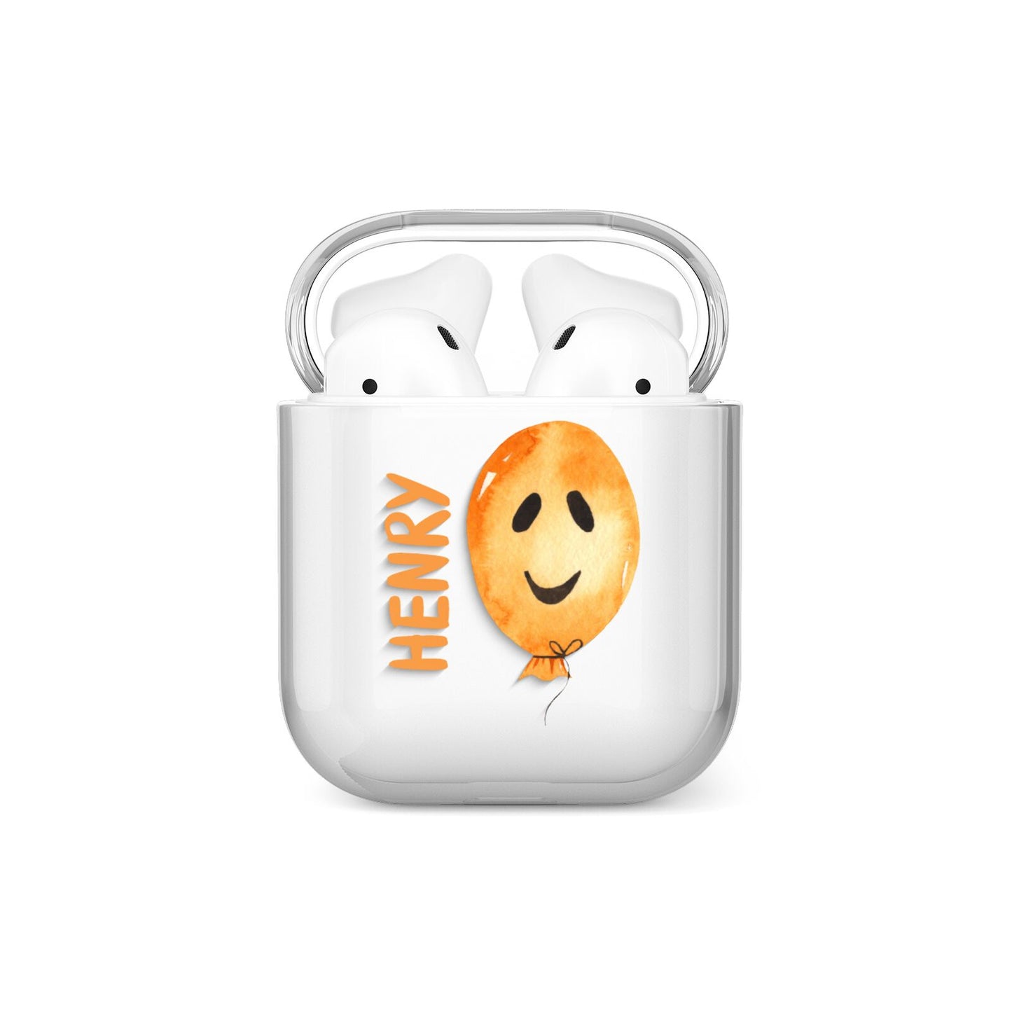 Orange Halloween Balloon Face AirPods Case