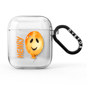 Orange Halloween Balloon Face AirPods Case